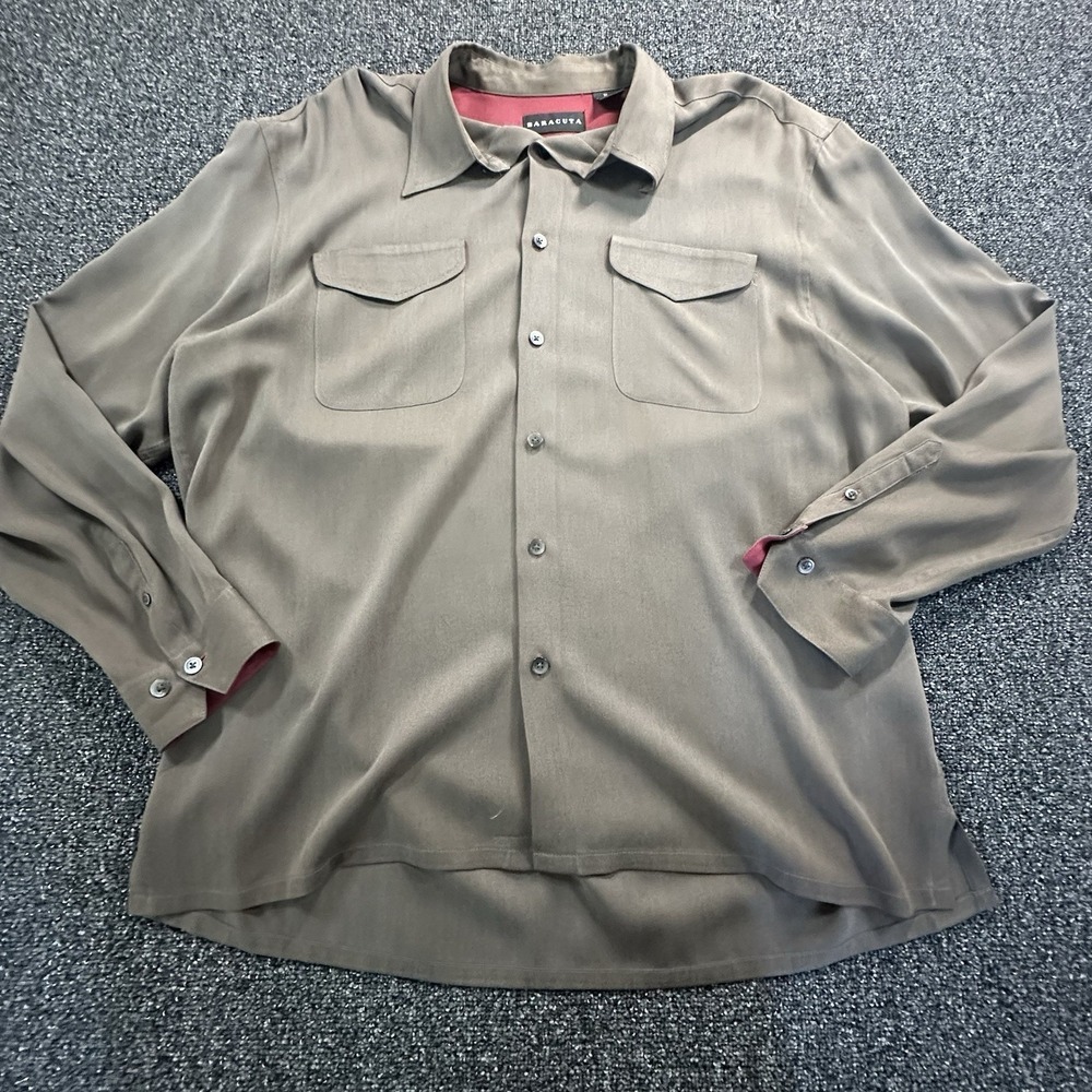 Baracuda Men's XL Herringbone Long Sleeve Button Down Shirt W/ Contrast Lining